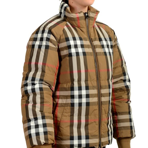 Burberry Women's Iver Down Checkered Reversible Puffer Parka Jacket US XL IT 46 - Picture 7 of 11